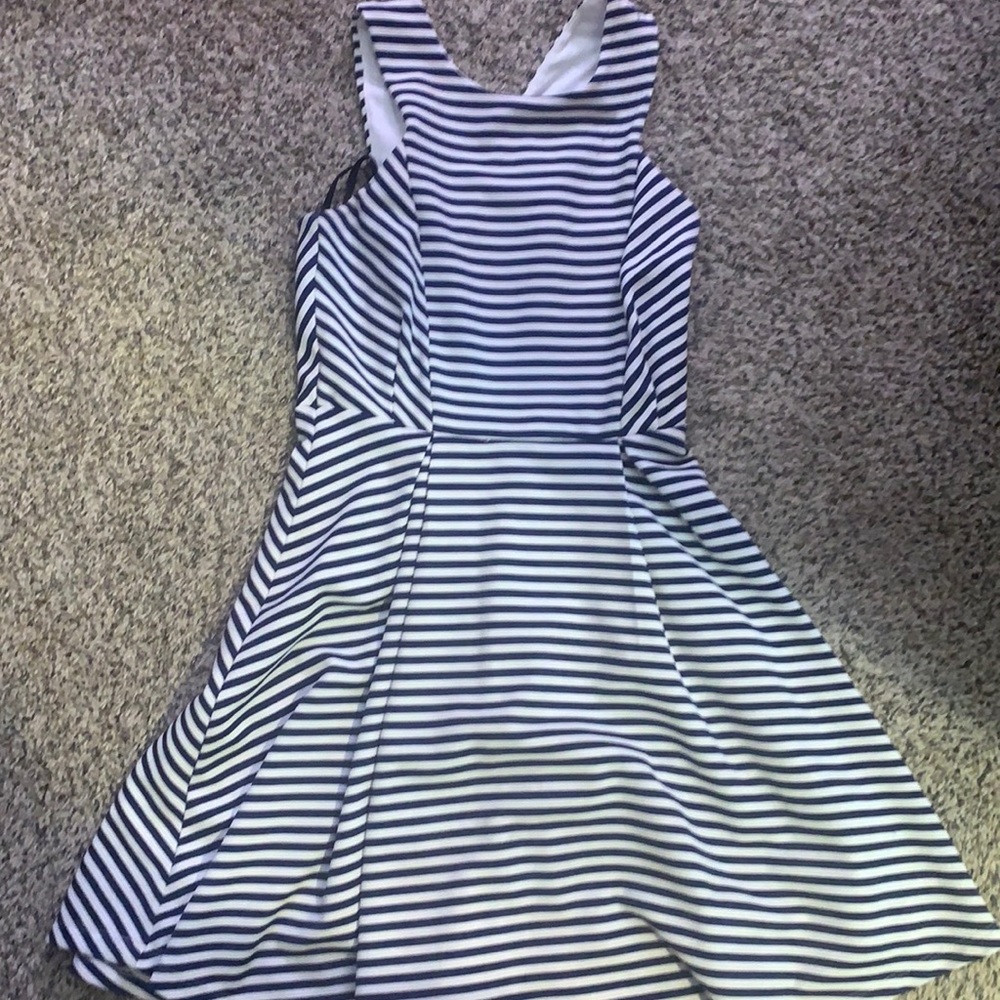 Blue and white flare dress